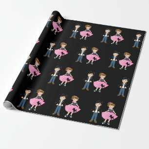 Papel De Regalo Fiesta de cumpleaños Retro Sock Hop