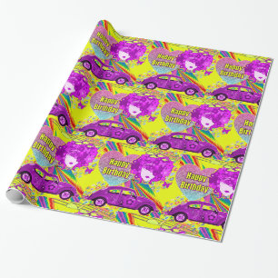 Papel De Regalo Fiesta de cumpleaños tema chica genial de los 60
