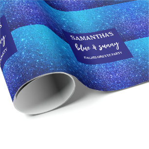 Papel De Regalo Fiesta de Despedida de Soltera con Brillo Azul