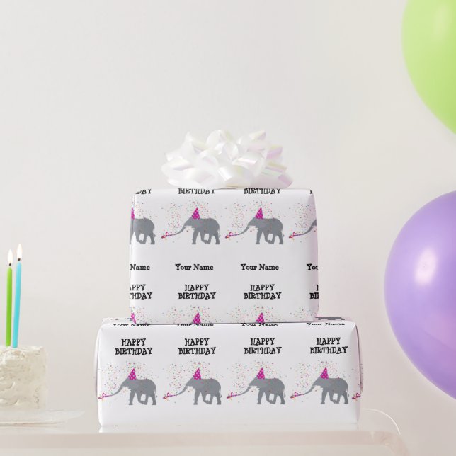Papel De Regalo Fiesta de elefantes - Animales con nombre de fiest (Regalos de fiesta)