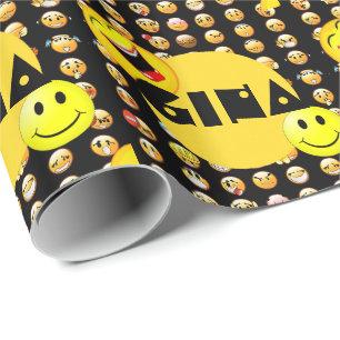 Papel De Regalo Fiesta de emoji personalizado