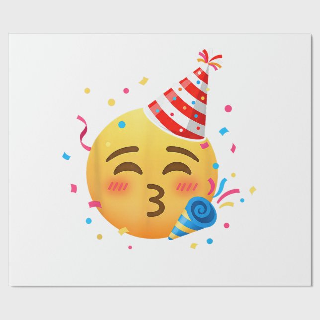 Papel De Regalo Fiesta de Emoticonos Divertidos (Superficie plana)
