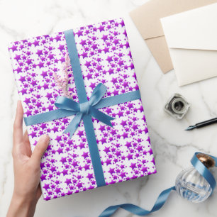 Papel De Regalo fiesta de Estrellas Purpura illusima