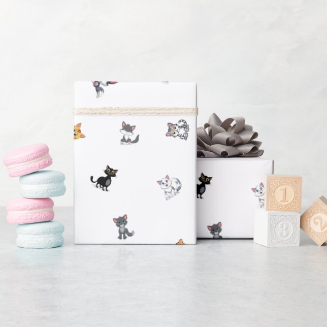 Papel De Regalo Fiesta de gato (Baby Shower)