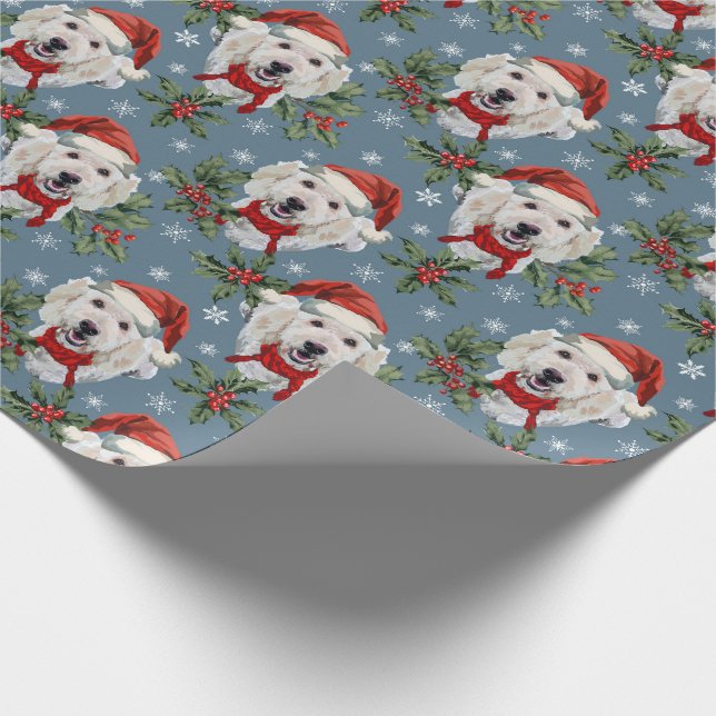 Papel De Regalo Fiesta de Goldendoodle (Esquina)