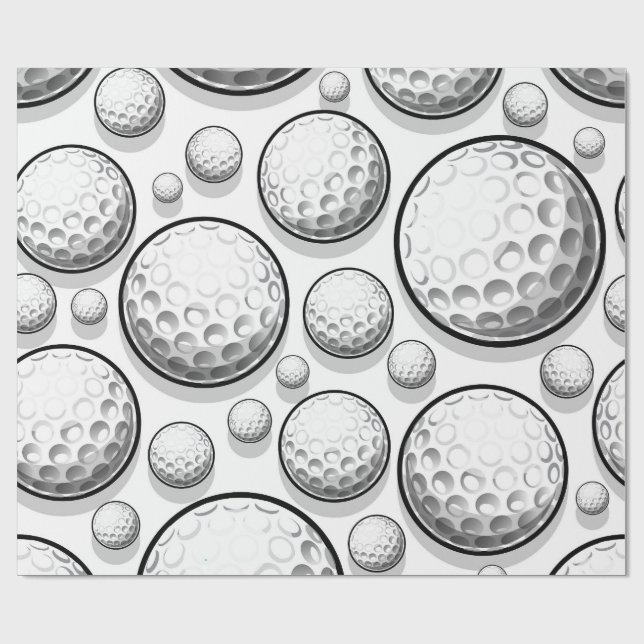 Papel De Regalo Fiesta de golf blanco (Superficie plana)