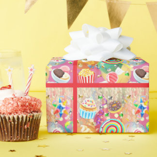 Papel De Regalo Fiesta de Golosinas con Emojis 