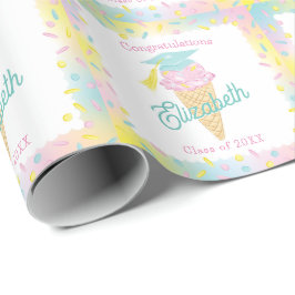 Papel De Regalo Fiesta de Graduación con Helado