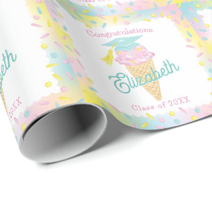 Papel De Regalo Fiesta de Graduación con Helado