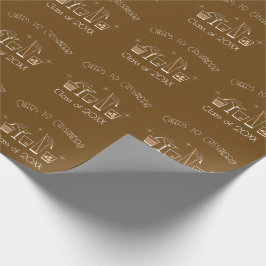 Papel De Regalo Fiesta de Graduación de Gorra y Cóctel Marrón