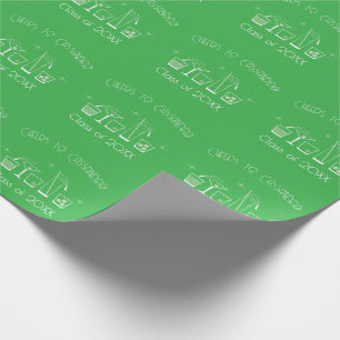 Papel De Regalo Fiesta de Graduación de Gorra y Cóctel Verde