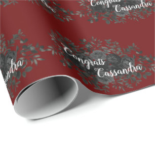 Papel De Regalo Fiesta de graduación gótica oscura Rosa Negra Marr