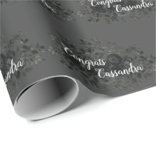 Papel De Regalo Fiesta de Graduación Rosa Negra Oscura Gótica Gris