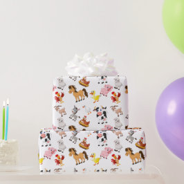 Papel De Regalo Fiesta de granja
