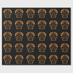 Papel De Regalo Fiesta de Halloween de Calavera de Calabaza