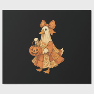 Papel De Regalo Fiesta de Halloween de parches de pato lindo