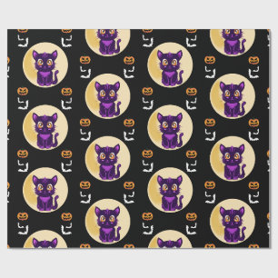 Papel De Regalo Fiesta de halloween para los niños del gato Person