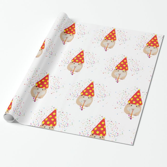 Papel De Regalo Fiesta de hámster - Animales que tienen un Fiesta (Desenrollado)