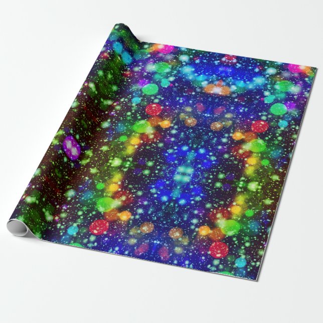 Papel De Regalo Fiesta de invierno con patrones modernos y elegant (Desenrollado)