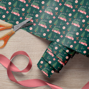 Papel De Regalo Fiesta de la camioneta Retro Verde de árbol de Na