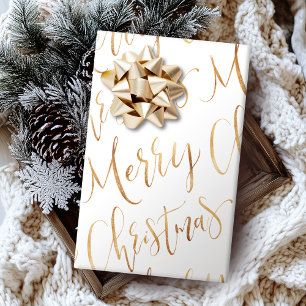 Papel De Regalo Fiesta de la Navidad de la Feliz de Oro