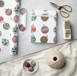 Papel De Regalo Fiesta de los adornos navideños coloridos