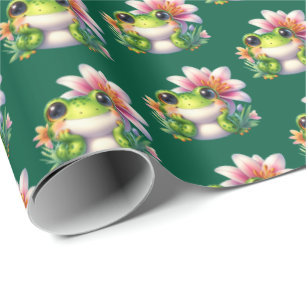 Papel De Regalo Fiesta de los amantes de la rana con azulejos