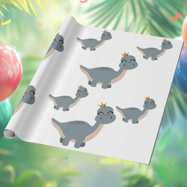Papel De Regalo Fiesta de los dinosaurios del boho moderno y lindo (Get ready to party with our awesome T-Rex illustrations! )