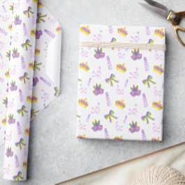 Papel De Regalo Fiesta de Mardi Gras con Acuarela