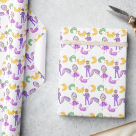 Papel De Regalo Fiesta de Mardi Gras con Acuarela