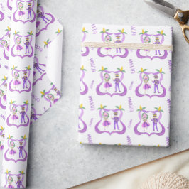 Papel De Regalo Fiesta de Mardi Gras con Acuarela