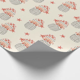 Papel De Regalo fiesta de Navidad de invierno cara de Santa guarde