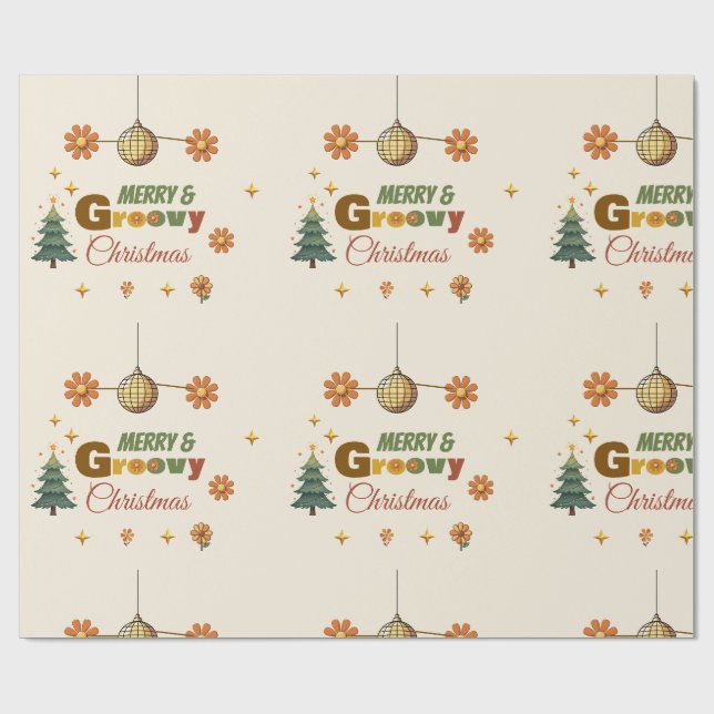 Papel De Regalo Fiesta de Navidad Groovy 70  (Superficie plana)