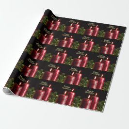 Papel De Regalo Fiesta de Navidad Velas Rojas Fiestas de Invierno