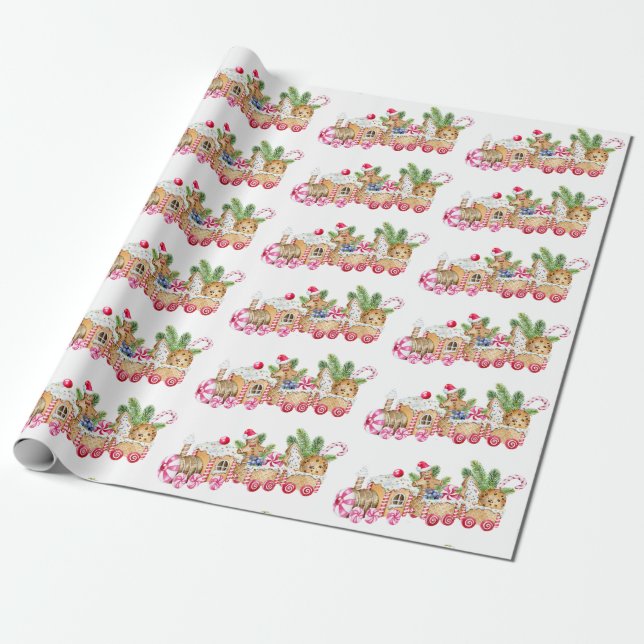 Papel De Regalo Fiesta de Navidades de Gingerbread Cookie Exchange (Desenrollado)