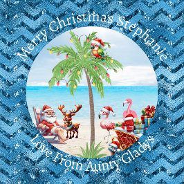 Papel De Regalo Fiesta De Navidades Tropicales Personalizados En A