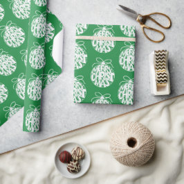 Papel De Regalo Fiesta de Ornamento de Feliz Navidad Verde