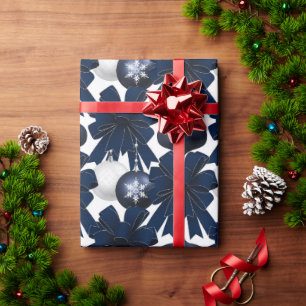 Papel De Regalo Fiesta de Ornamentos de Blue Velvet Bows