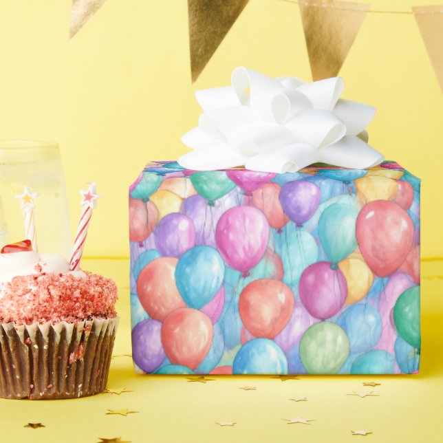 Papel De Regalo Fiesta de patrón de globo de baldosas (Fiesta de cumpleaños )