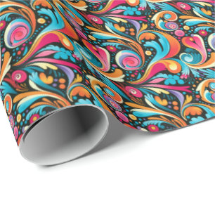 Papel De Regalo Fiesta de patrón de mosaico retro