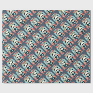 Papel De Regalo Fiesta de pijamas de panda Kawaii estética acogedo