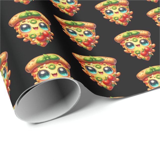 Papel De Regalo Fiesta de pizza con azulejos (Esquina del rollo)