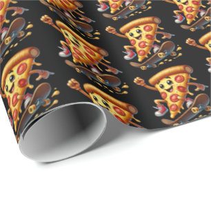 Papel De Regalo Fiesta de pizzas de patinaje divertido
