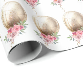 Papel De Regalo Fiesta de Purpurina de globo Beige de Lujo