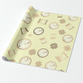 Papel De Regalo Fiesta de relojes de vintage y flores