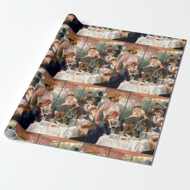 Papel De Regalo Fiesta de Renoir French Luncheon Boating (Desenrollado)