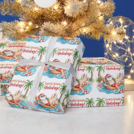 Papel De Regalo Fiesta de Santa Navidades en la piscina