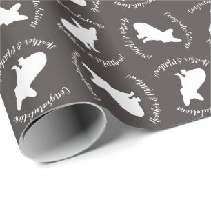 Papel De Regalo Fiesta de Silhouette de Bulldog francés
