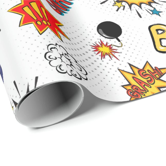 Papel De Regalo fiesta de superhéroes adorables (Esquina del rollo)