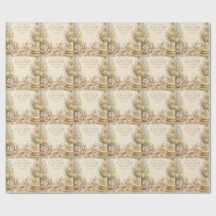 Papel De Regalo Fiesta de té de Pascua, Celebración floral vintage